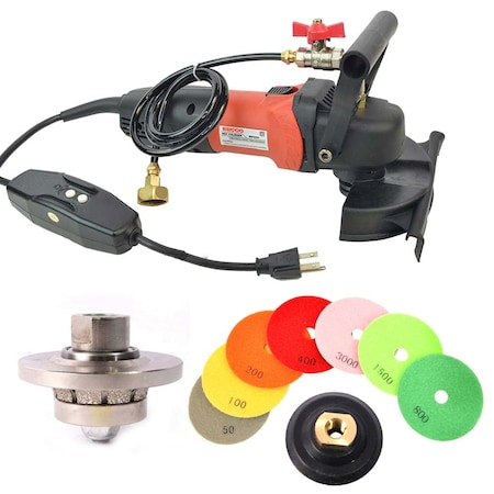 Hardin 3/8-Inch Radius Stone and Concrete 1/4 Round Bullnose Shaping and Wet Polishing Kit 38WVPOLSET